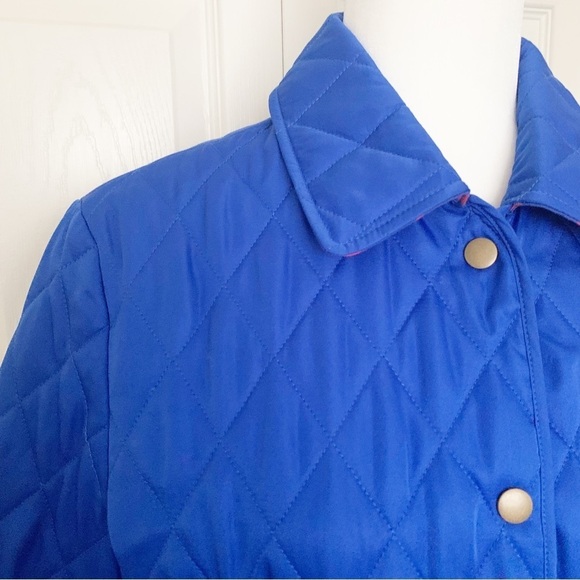 Vintage Women’s Quilted Ice Skating Jacket Blue Button Up with Flannel Lining - Picture 3 of 14